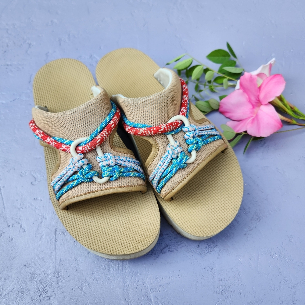 Teva Indio Carabiner Rope Chunky Platform Slides Women's 8 Free People